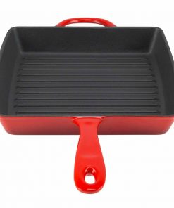 Zelancio 10 Inch Enameled Cast Iron Square Grill Pan