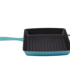 Zelancio 10 Inch Enameled Cast Iron Square Grill Pan