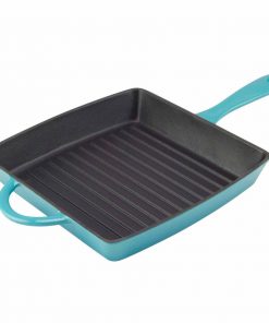Zelancio 10 Inch Enameled Cast Iron Square Grill Pan