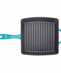 Zelancio 10 Inch Enameled Cast Iron Square Grill Pan
