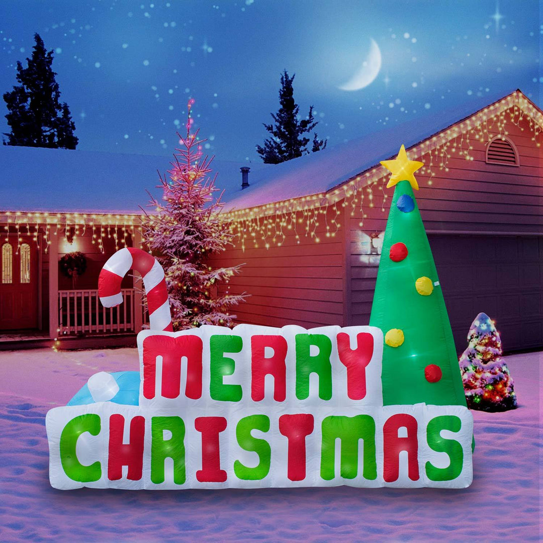 Holidayana HOME GOODS Inflatable Merry Christmas Sign Christmas Decoration With Built In Fan And LED Lights 1 Holidayana HOME GOODS Inflatable Merry Christmas Sign Christmas Decoration With Built In Fan And LED Lights