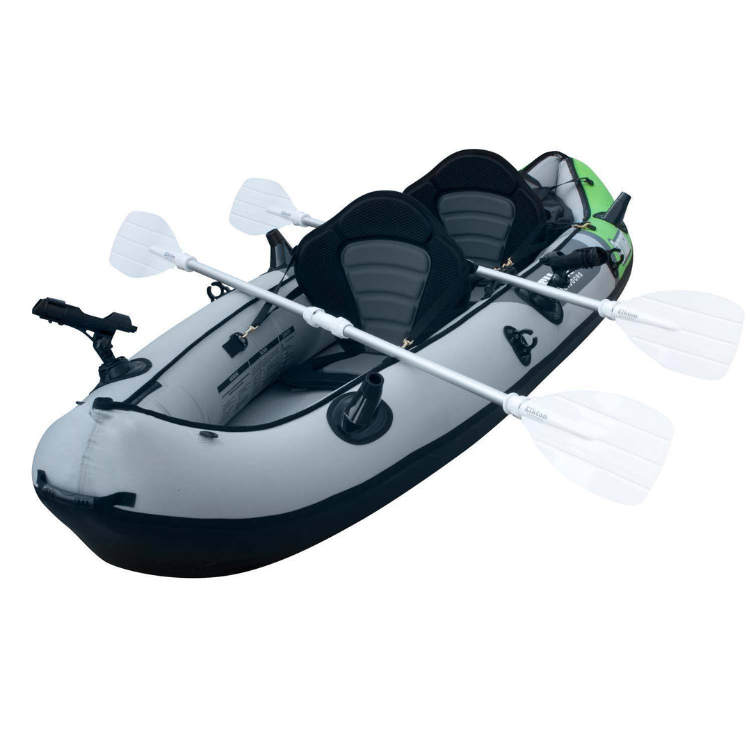 Elkton Outdoors Cormorant Inflatable 2 Person Fishing Kayak Set With 6 Rod Holders, Paddles, Double Action Pump 1 Elkton Outdoors Cormorant Inflatable 2 Person Fishing Kayak Set With 6 Rod Holders, Paddles, Double Action Pump