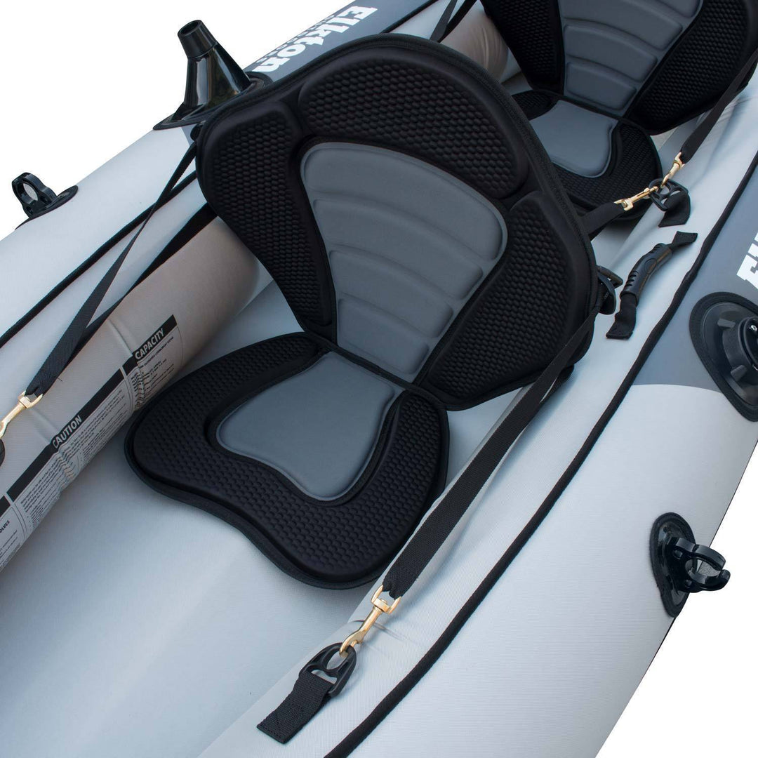 Elkton Outdoors Cormorant Inflatable 2 Person Fishing Kayak Set With 6 Rod Holders, Paddles, Double Action Pump 9 Elkton Outdoors Cormorant Inflatable 2 Person Fishing Kayak Set With 6 Rod Holders, Paddles, Double Action Pump