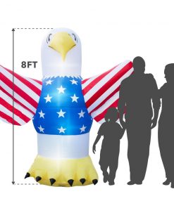 Holidayana HOME GOODS Inflatable 4th Of July Bald Eagle Decoration With Built-In Fan And LED Lights