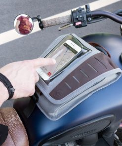 VuzMoto VEHICLE ACCESSORIES Mini Tank Bag With Phone Window, Magnetic Mounting System, Multiple Compartments And Leather Finish