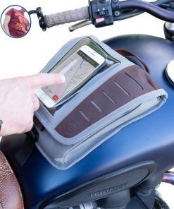 VuzMoto VEHICLE ACCESSORIES Mini Tank Bag With Phone Window, Magnetic Mounting System, Multiple Compartments And Leather Finish