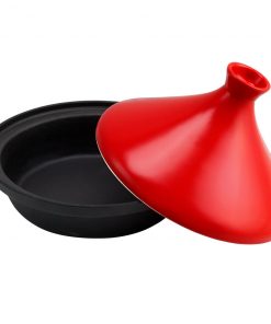 Zelancio HOME GOODS 2.4 Quart Enameled Cast Iron Moroccan Tagine Pot With Ceramic Lid