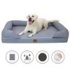 Frontpet PET SUPPLIES Memory Foam Pet Lounger With Removable Slip Cover And Padded Backrest