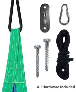 Driftsun Kids Indoor And Outdoor Hammock Pod Package, Green Trim