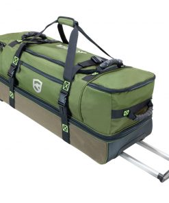 Elkton Outdoors Rolling Fishing Duffle Bag With Retractable Handle