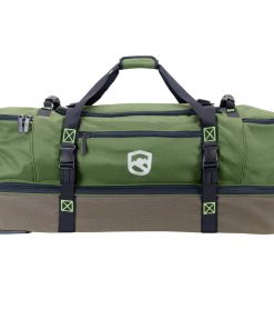 Elkton Outdoors Rolling Fishing Duffle Bag With Retractable Handle