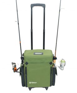 Elkton Outdoors Rolling Tackle Box With Removable Tackle Trays SPORTING GOODS