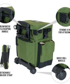 Elkton Outdoors Rolling Tackle Box With Removable Tackle Trays SPORTING GOODS