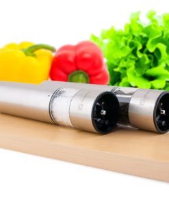 Zelancio HOME GOODS Electric Salt And Pepper Or Spice Grinder Set, Battery Operated Powered One Touch Grind Peppermill, Set Of 2 Mills