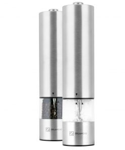 Zelancio HOME GOODS Electric Salt And Pepper Or Spice Grinder Set, Battery Operated Powered One Touch Grind Peppermill, Set Of 2 Mills