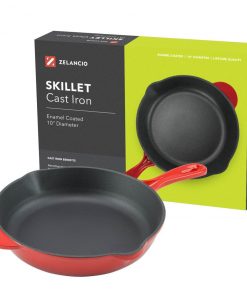 Zelancio 10 Inch Enameled Cast Iron Skillet