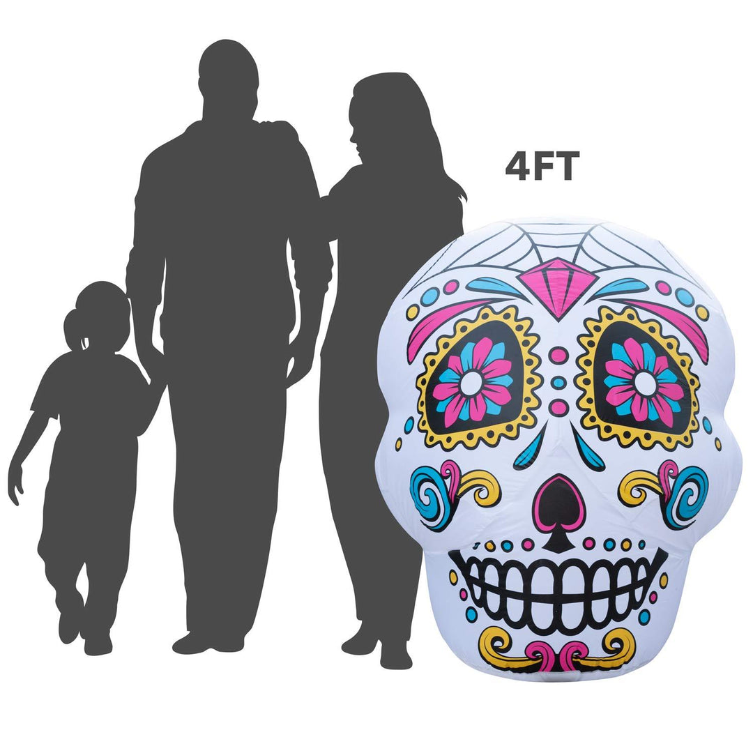 Holidayana Inflatable Halloween Skull Decoration With Built-In Fan And LED Lights HOME GOODS 7 Holidayana Inflatable Halloween Skull Decoration With Built-In Fan And LED Lights HOME GOODS
