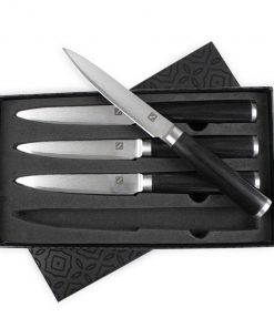 Zelancio 4 Piece Japanese VG-10 Steel Steak Knives With Sharp, Non-Serrated Damascus Steel Blades HOME GOODS 6 Zelancio 4 Piece Japanese VG-10 Steel Steak Knives With Sharp, Non-Serrated Damascus Steel Blades HOME GOODS
