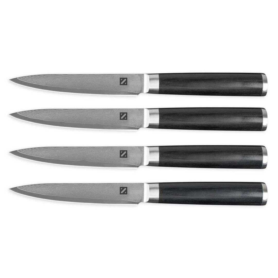 Zelancio 4 Piece Japanese VG-10 Steel Steak Knives With Sharp, Non-Serrated Damascus Steel Blades HOME GOODS 2 Zelancio 4 Piece Japanese VG-10 Steel Steak Knives With Sharp, Non-Serrated Damascus Steel Blades HOME GOODS