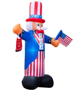 Holidayana® Inflatable 4th Of July Uncle Sam Decoration With Built-In Fan And LED Lights HOME GOODS
