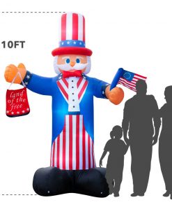 Holidayana® Inflatable 4th Of July Uncle Sam Decoration With Built-In Fan And LED Lights HOME GOODS